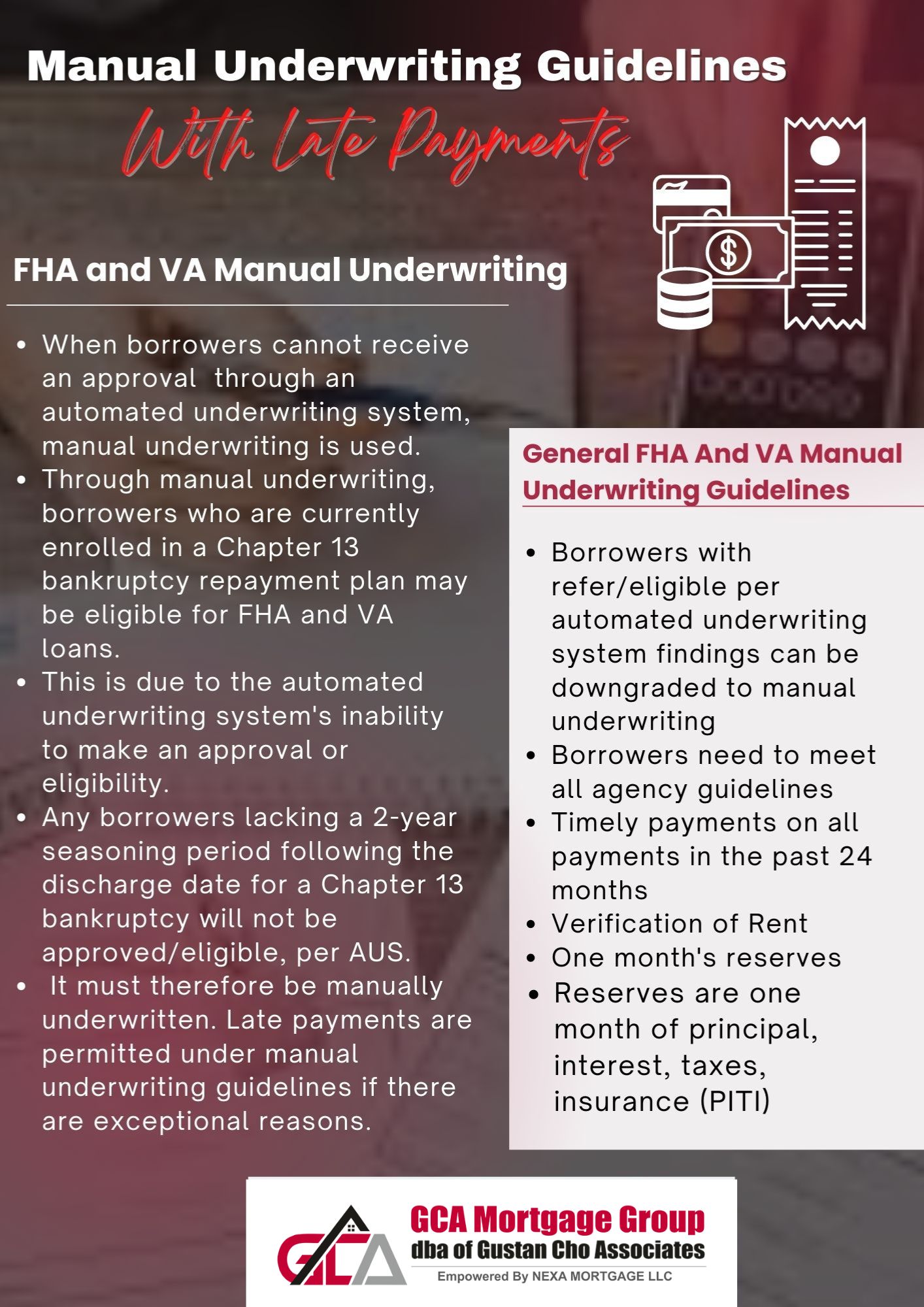 General FHA And VA Manual Underwriting Guidelines