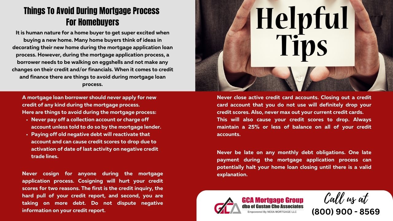 Things To Avoid During Mortgage Process For Homebuyers